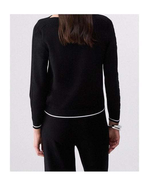Liu Jo Black Color-Contrast Trim Sweater