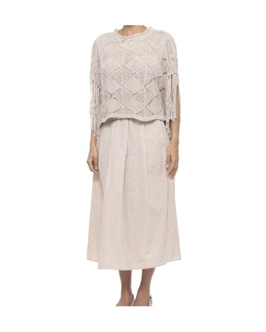 Antonelli White Brionia Fringed Knit Sweater
