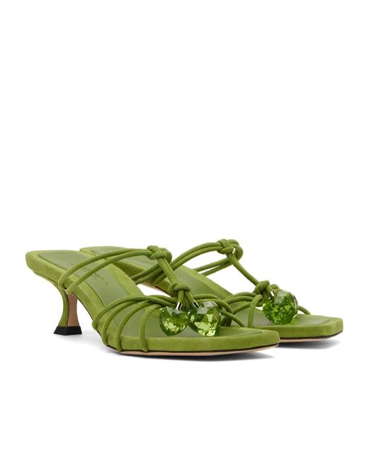 Jimmy Choo Green Jemma 50 High-Heeled Sandals