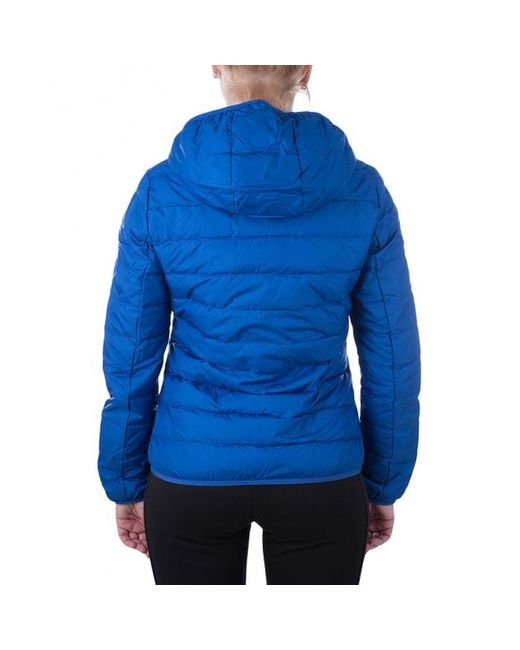 EA7 Blue Logo Hooded Down Jacket