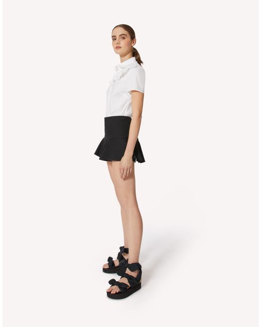 RED Valentino Black Classic Flared Shorts