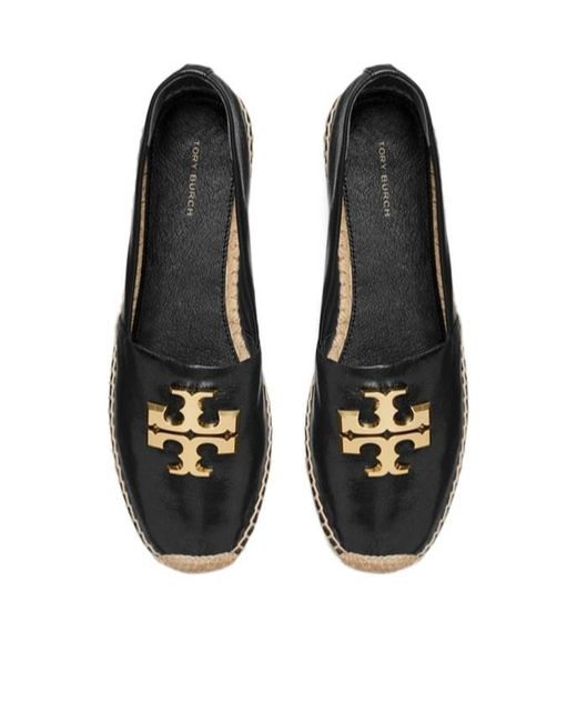 Tory Burch Black Eleanor Logo Plaque Espadrilles
