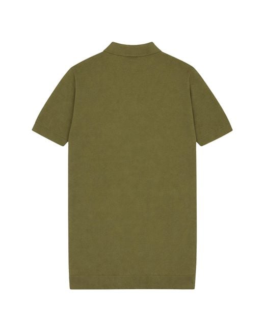 John Smedley Green Adrian Spread-Collar Polo Shirt for men