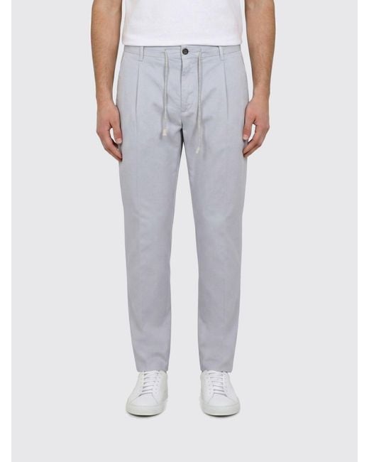 Eleventy Gray Straight-Leg Drawstring Trousers for men