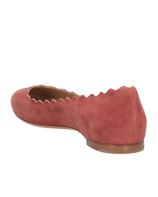 Chloé Red Simple Round-Toe Flat Shoes