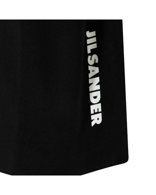 Jil Sander Black Logo Print T-Shirt for men