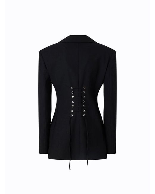 Pinko Black Bustier Slim-Fit Jacket