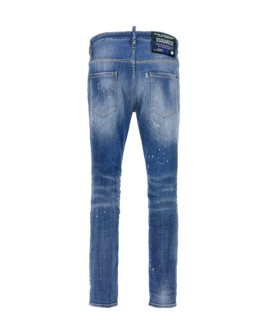 DSquared² Blue Distressed Skinny Jeans for men