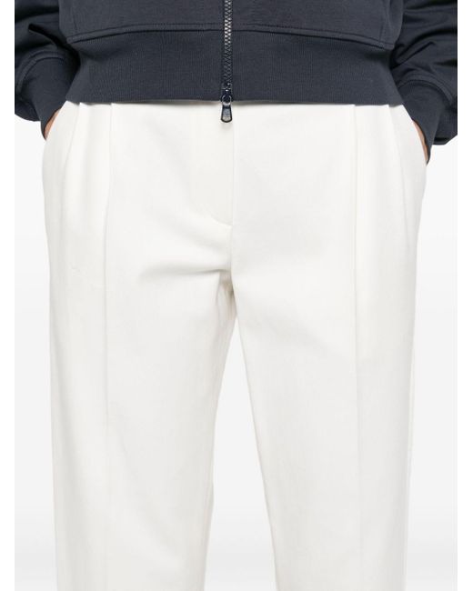 Brunello Cucinelli White Pleated Slouchy Pants