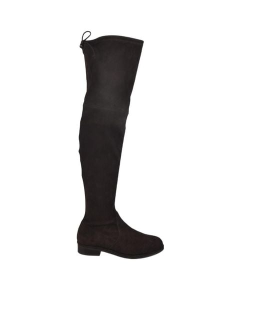 Stuart Weitzman Black Round-Headed Boots