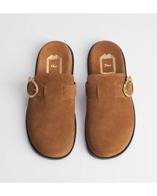 Dior Brown Medallion Mules