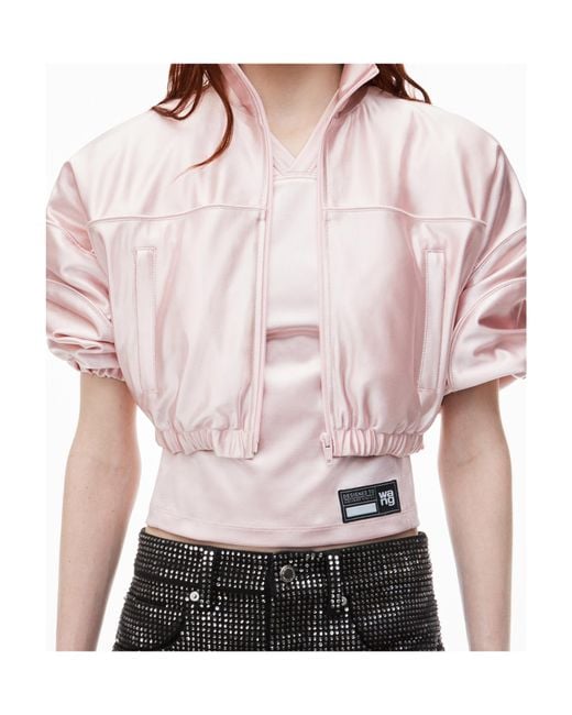 Alexander Wang Pink Logo-Appliqué Bomber Jacket