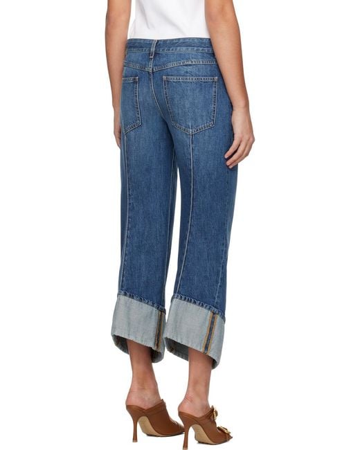 Bottega Veneta Blue Regular Fit Cropped Jeans