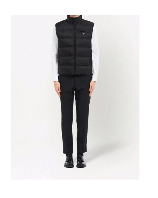 Prada Black Re-Nylon Padded Vest for men