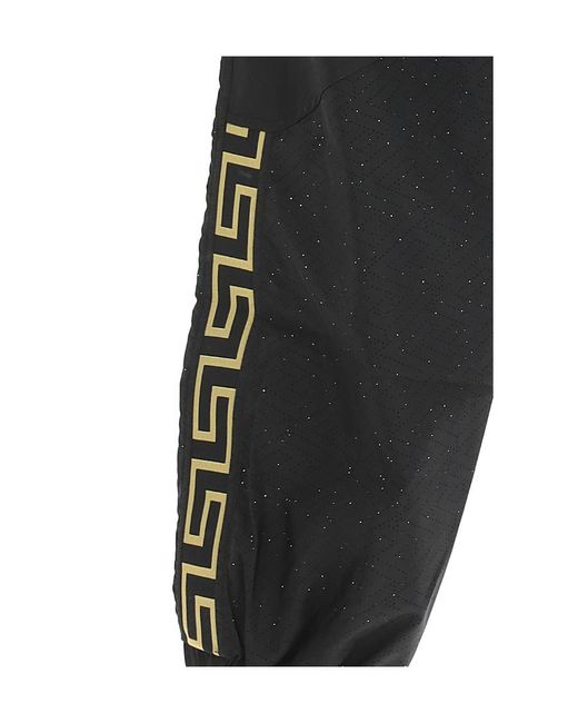 Versace Black Logo Printed Track Pants for men