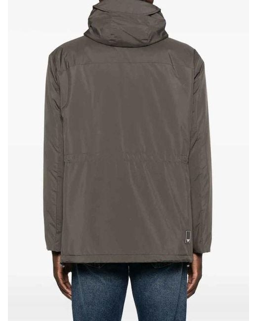 Emporio Armani Gray Multi-Pocket Hooded Jacket for men