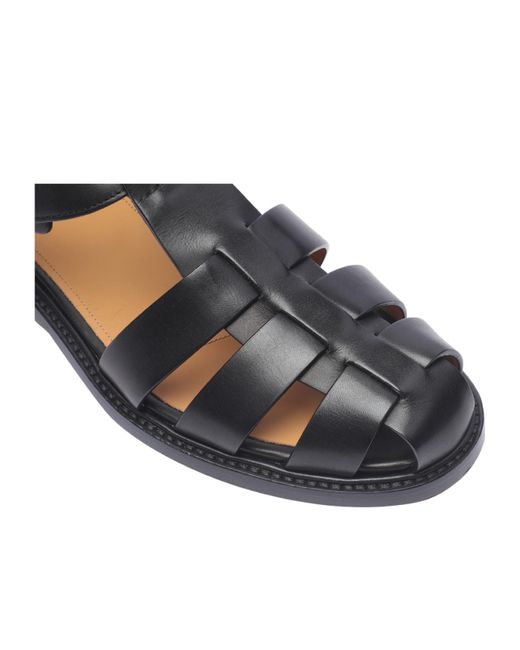 Church's Blue Round-Toe Buckle Sandals