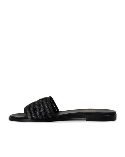 Prada Black Logo Slippers