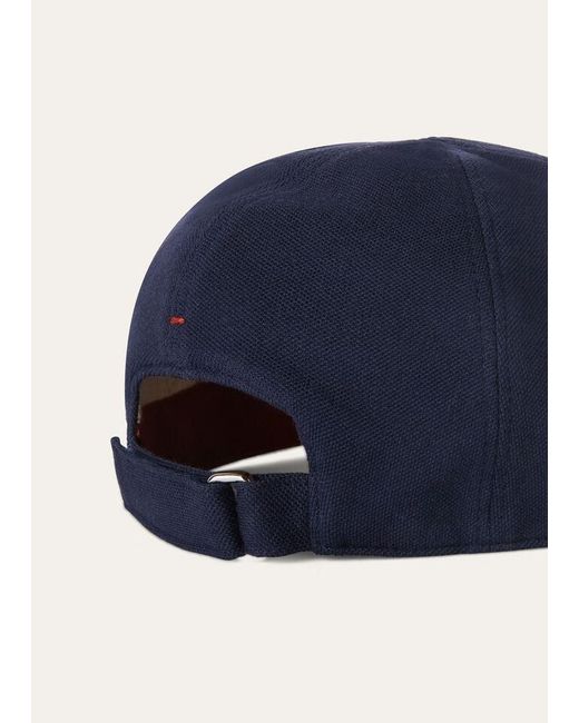 Loro Piana Blue Logo Embroidered Baseball Cap for men