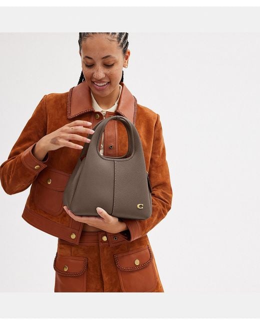 COACH Brown Lana Pebbled-Leather Tote Bag