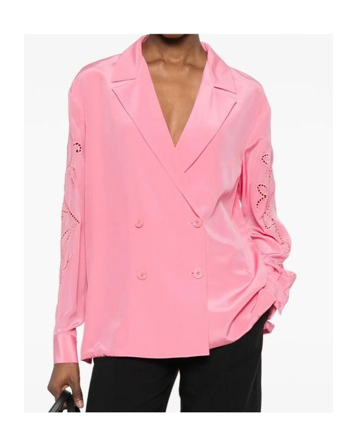 ERMANNO FIRENZE Pink Cutout Double-Breasted Jacket