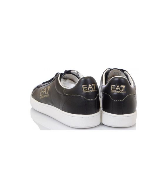 EA7 Black Logo Printed Casual Sneakers for men