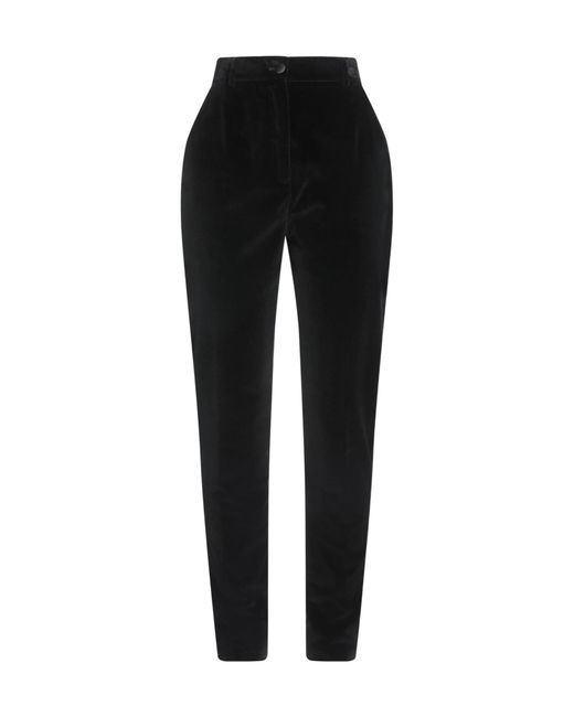 Dolce & Gabbana Black Velvet Tapered Pants