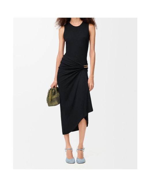 Loewe Black Ribbed Midi Tank Dress