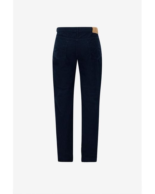 Brunello Cucinelli Blue Casual Trousers With Belt Loops for men