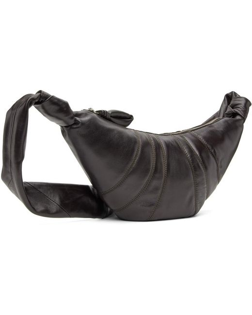 Lemaire Black Small Croissant Knotted Shoulder Bag for men
