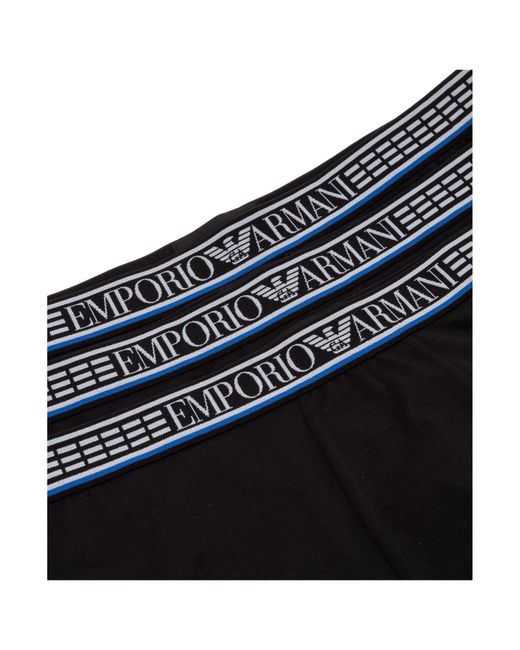 Emporio Armani Black Logo-Print Boxer Briefs for men