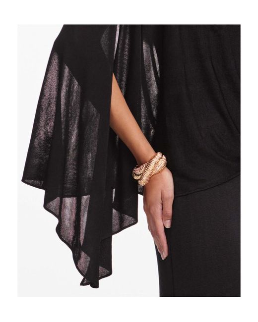 Self-Portrait Black Draped One-Shoulder Dress