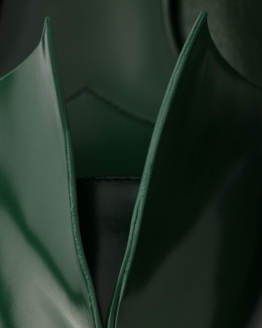 Prada Green Pointed-Toe Slip-On Pumps