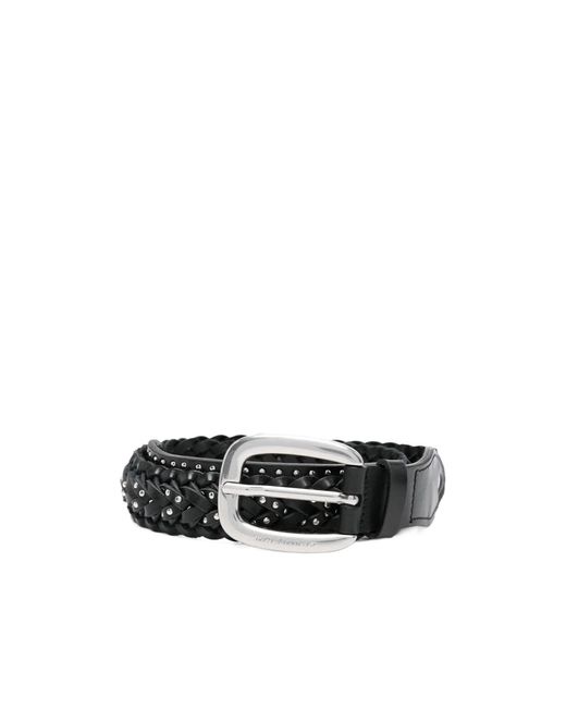 Golden Goose Deluxe Brand White Braided Studded Belt