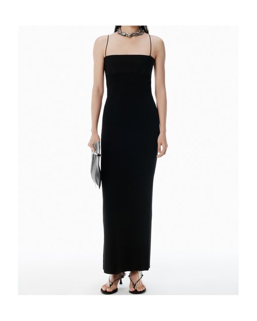 Alexander Wang Black Logo Jacquard Slip Dress