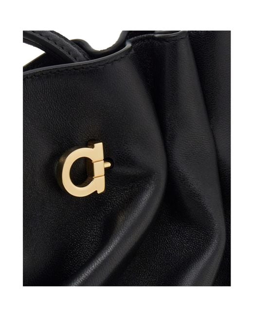 Ferragamo Black Small Piercing Shoulder Bag