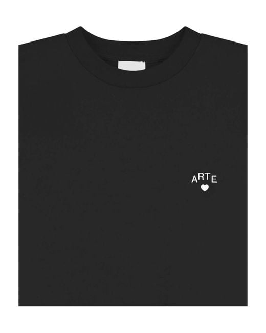 Arte' Black Logo-Embroidered Heart-Motif Sweatshirt for men