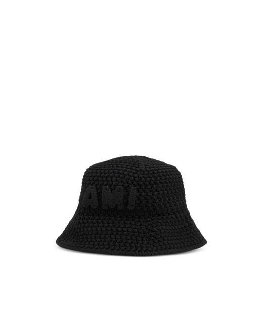 AMI Black Ami Logo Patch Bucket Hat for men