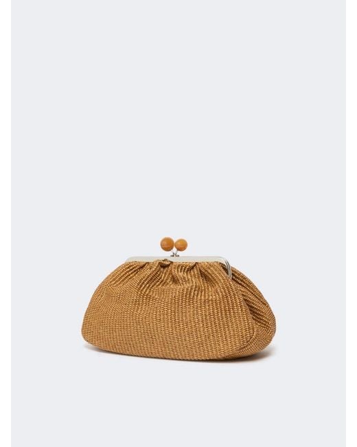 Weekend by Maxmara Brown Medium Pasticcino Raffia-Effect Clutch Bag