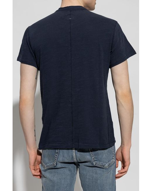 Rag & Bone Blue Item O-Neck Short-Sleeved T-Shirt for men
