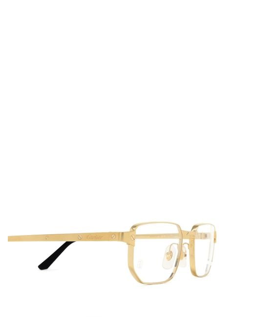Cartier White Rectangle Frame Glasses for men