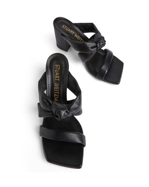 Stuart Weitzman Black Logo High-Heeled Sandals