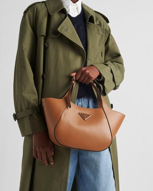 Prada Brown Medium Leather Tote Bag