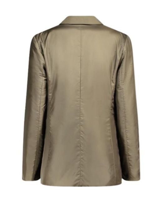 Aspesi Green Single-Breasted Cotton-Padded Jacket