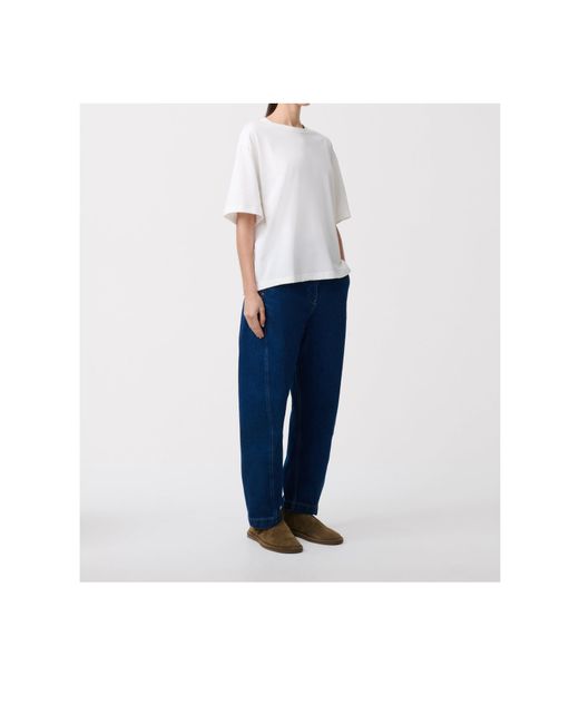 Studio Nicholson White Crew Neck Short-Sleeved T-Shirt