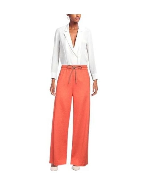 Max Mara Red High-Waisted Drawstring Cargo Pants