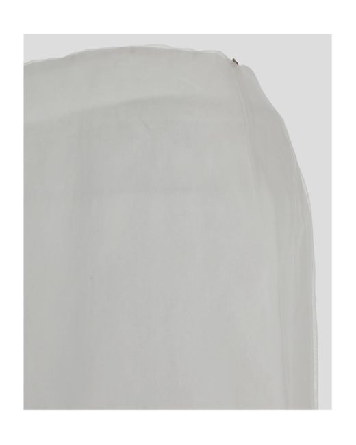 Sportmax Gray Zip Detailed High Waist Skirt