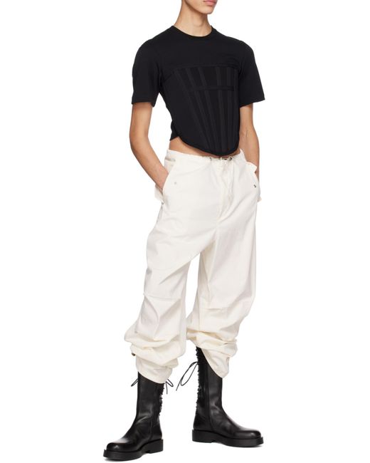 Dion Lee Black Corset Organic Cotton T-Shirt for men