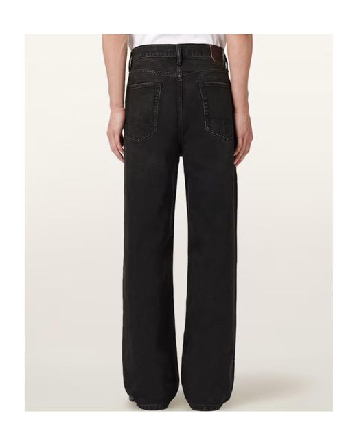 AllSaints Black Lenny Wide Leg Denim Jeans for men