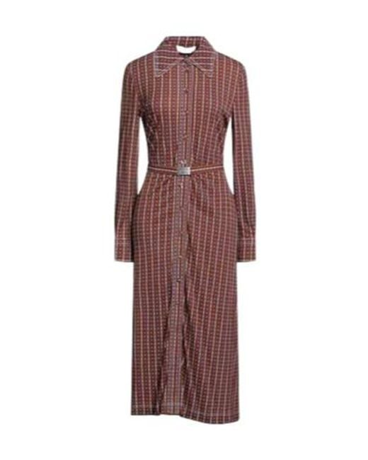 Tory Burch Purple Plaid Shirt Dress